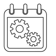 Calendar, gear, schedule icon