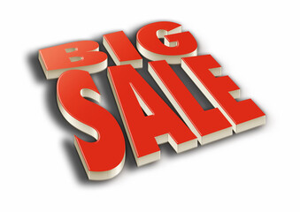 Big Sale 3D logo illustration isolated on white background 