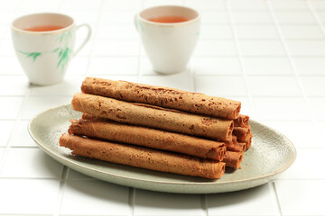 Chinese Waffle Egg Roll or Khanom Thong Muan