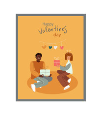 valentines day vector poster card