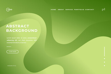 Green Abstract fluid wave. modern background with gradient 3d flow shapes. Innovation background design for cover, website landing page, mobile app