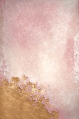 Fototapeta premium Old Venetian style stucco texture background. Aged wall. Rose and gold. Generative ai. 