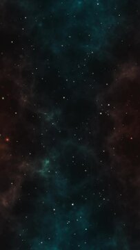 particles background dark deep space view optical flare stars 4k render Vertical video