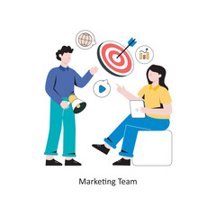 Marketing Team Flat Style Design Vector illustration. Stock illustration