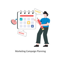 Marketing Campaign Planning Flat Style Design Vector illustration. Stock illustration