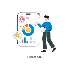 Finance App Flat Style Design Vector illustration. Stock illustration