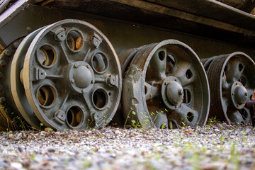 ank truck tracks, close-up. macro