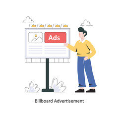 Billboard Advertisement Flat Style Design Vector illustration. Stock illustration