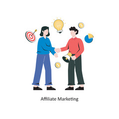 Affiliate Marketing Flat Style Design Vector illustration. Stock illustration