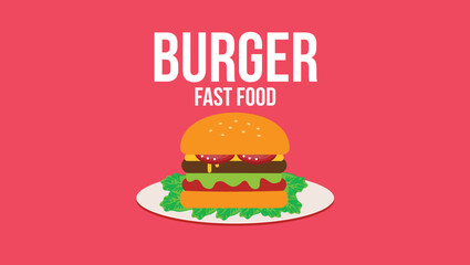 Burger fast food vector