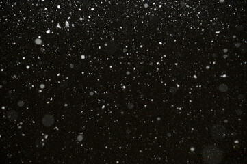 falling snow in the night sky