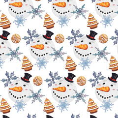 Winter Christmas Seamless Patterns.Digital Paper Pack.Gingerbread Cookies.Snowman.
Kids Patterns.Santa Claus.Watercolor Wallpaper-Background.Snowflakes.Winter Patterns.