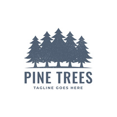 pine tree vintage logo vector template