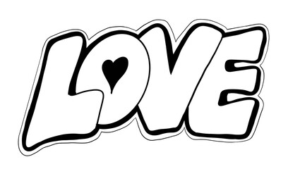 Obraz premium Happy Valentines day decorative lettering text elements composition for poster design, party invitation, advertisement offer, greeting card. Hand drawn illustration with heart.