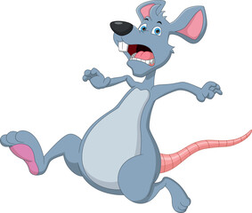 cartoon mouse running scared