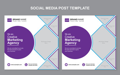 Vector creative marketing social media post webinar template