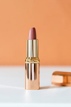Minsk, Belarus - 6 September 2022. L'Oreal Paris Les Nus by Color Riche lipstick 173 Impertinent
