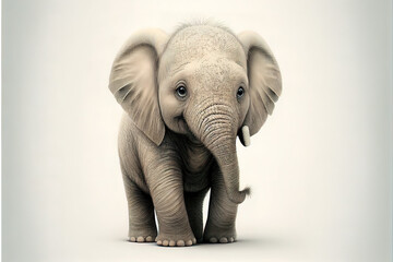 Obraz premium Süsser kleiner Baby Elefant, 3d Rendering