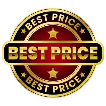 Best Price gold stamp sticker with stars vector illustration