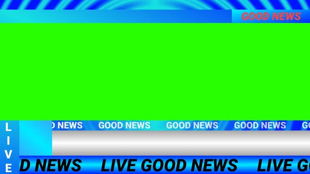 full good news background with green screen, live headlines and logo space. seamless live good news animation.