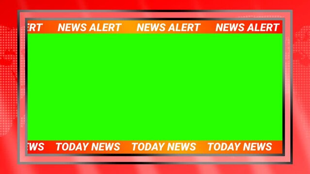 news alert green screen animation. live event, News and broadcasting concept.