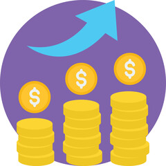 Income Growth Vector Icon
