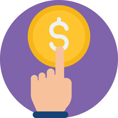 Click On Dollar Vector Icon
