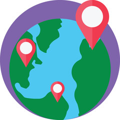 Worldwide Location Vector Icon