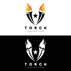 Torch Logo, Fire Design, Letter Logo, Product Brand Icon