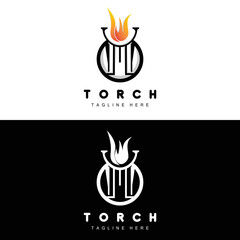 Torch Logo, Fire Design, Letter Logo, Product Brand Icon