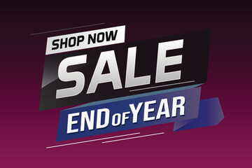 End of year Sale word concept vector illustration with lines and 3d style, landing page, template, ui, web, mobile app, poster, banner, flyer, background, gift card, coupon, label, wallpaper	
