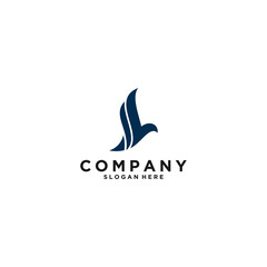 simple bird logo template in white background