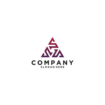 a unique and easily recognizable triangular s ambigram letter logo
