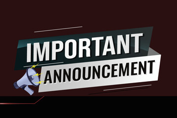 important announcement word concept vector illustration lines modern futuristic 3d style for landing page template ui web mobile app poster banner flyer background gift card coupon label wallpaper