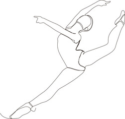 continuous line of beautiful women in the art of ballet dance