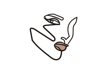 woman silhouette logo initial company icon business logo background illustration