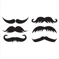 mustache set of icons, vector, illustration