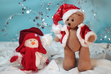 santa claus and snowman