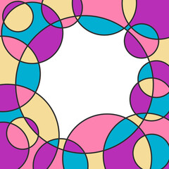 Abstract background with colorful overlapping circles pattern and with some copy space area