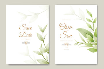 Beautiful Green Leaves Wedding Invitation card