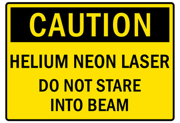 Laser warning sign and labels