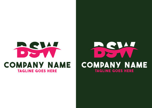 Letter BSW logo design template, BSW logo
