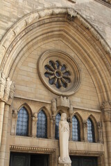 detail of the facade of the cathedral country