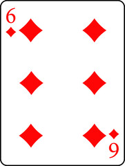Diamonds six. A deck of poker cards.