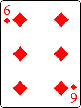 Diamonds six. A deck of poker cards.