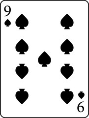 Spades nine. A deck of poker cards.