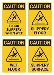 Slippery Floor and Wet Floor Sign Collection
