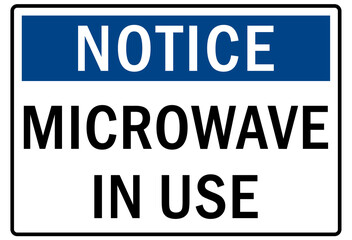 Microwave hazard warning sign and labels