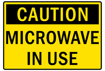 Microwave hazard warning sign and labels