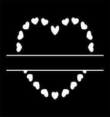 vector heart and floral split monogram for print